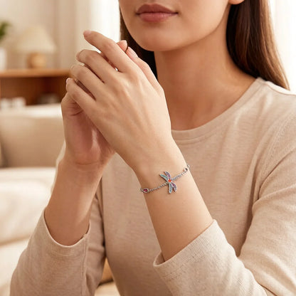 Damen-Armband Libelle bunt Böhmen aus Sterlingsilber
