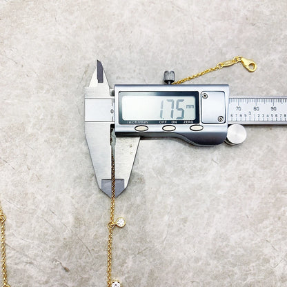 Damen-Halskette Gold Gliederkette weiße Steine aus Sterlingsilber