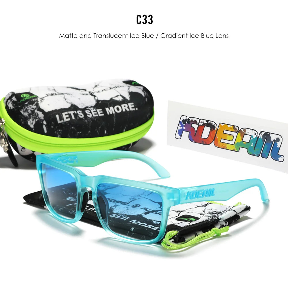 Sonnenbrille quadratisch polarisiert Reißverschlussetui 30 Farben Unisex