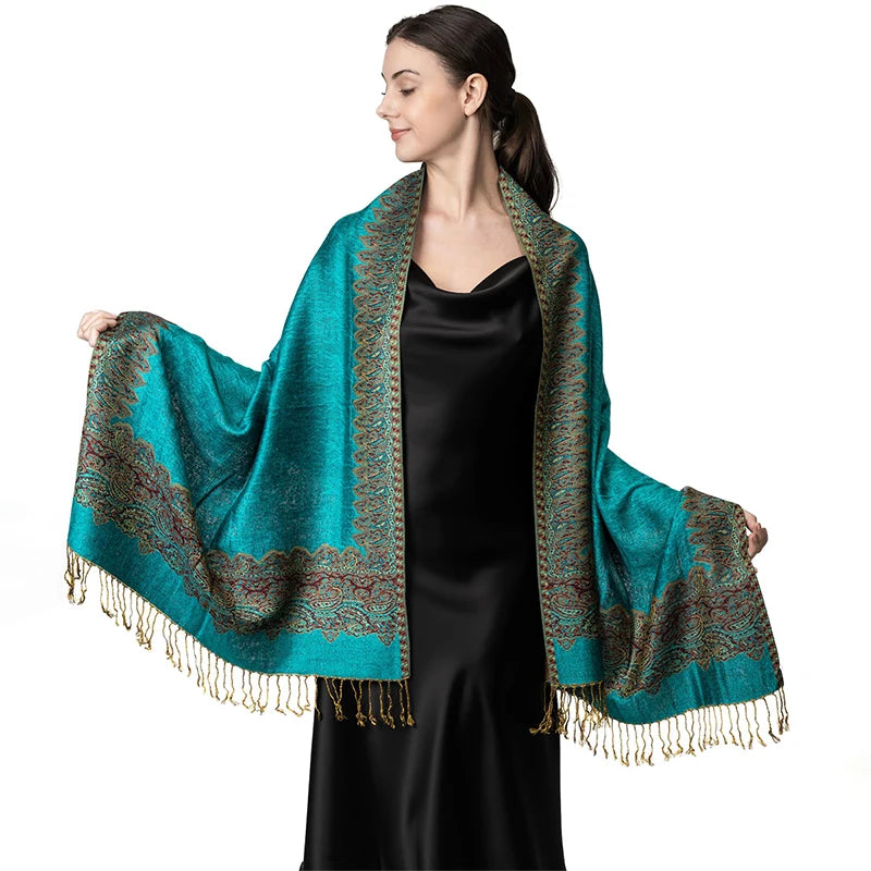 Damen Winterschal Kaschmir Plaid warm Pashmina Bandana Quaste Qualität