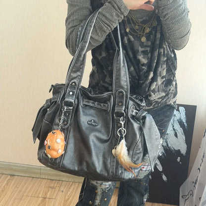 Damen-Handtasche Top-Handle Schultertasche Vintage Stil Aus Weichem PU-Leder Ideal Für Alltag