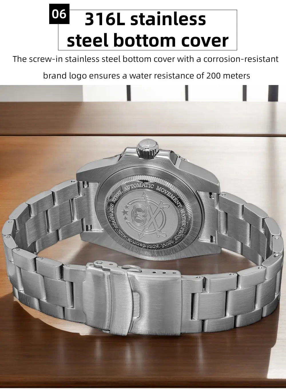 Herren-Taucheruhr mit Keramikluenette und 8215-Automatikwerk