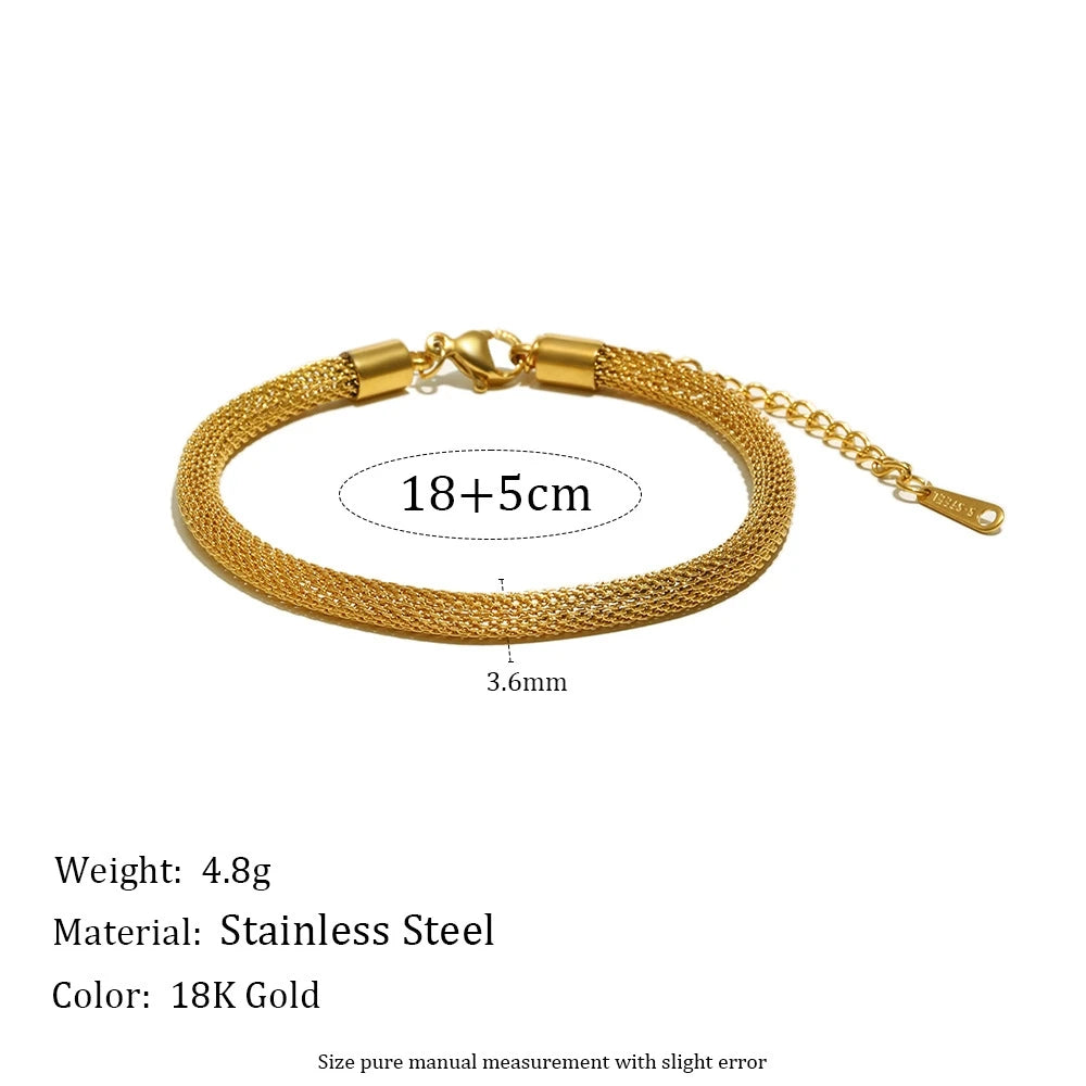 Damen-Armband mit Mesh-Kette aus Edelstahl
