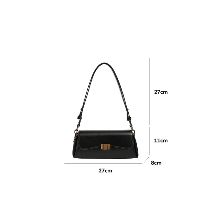 Leder Weinrot-Schultertasche | Goldene Hardware