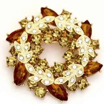 Brosche Girlande Kristall Strass Rund Luxus Boutique Corsage Damen