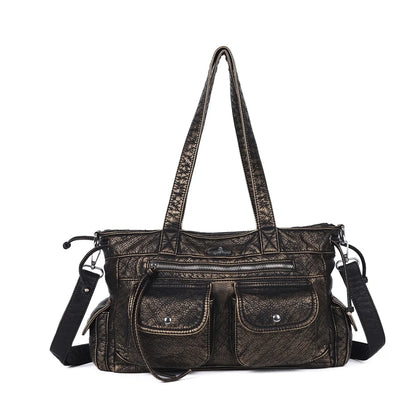 Damen-Schultertasche Mit Mehrfachtaschen Und Handyfach Im Vintage-Stil Alltagsbegleiter