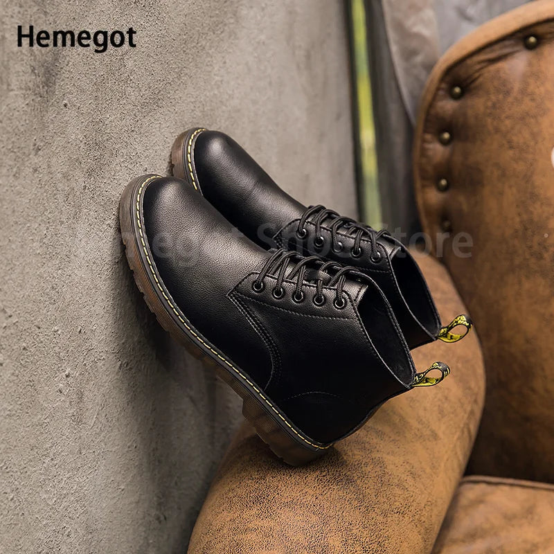Herren-Schnürschuhe aus Leder in Schwarz/Kaffee – elegant & strapazierfähig