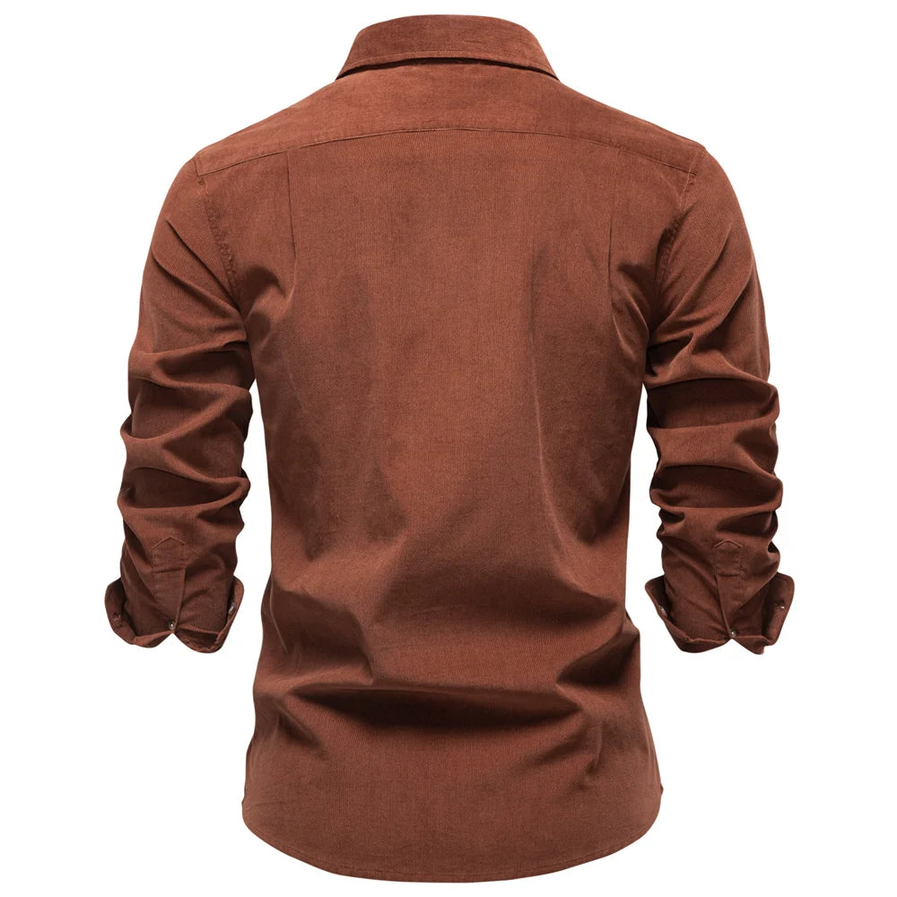 Herren Baumwoll Hemd Langarm Dickes Wärme Herbst Winter Business Casual