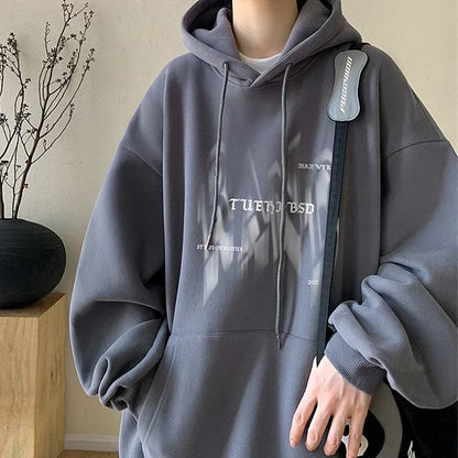 Neue Gothic Brief Gedruckt Mit Kapuze Sweatshirt Für Männer Herbst Hip Hop Übergroßen Pullover Hoodies Y2K Streetwear Grafik Hoody
