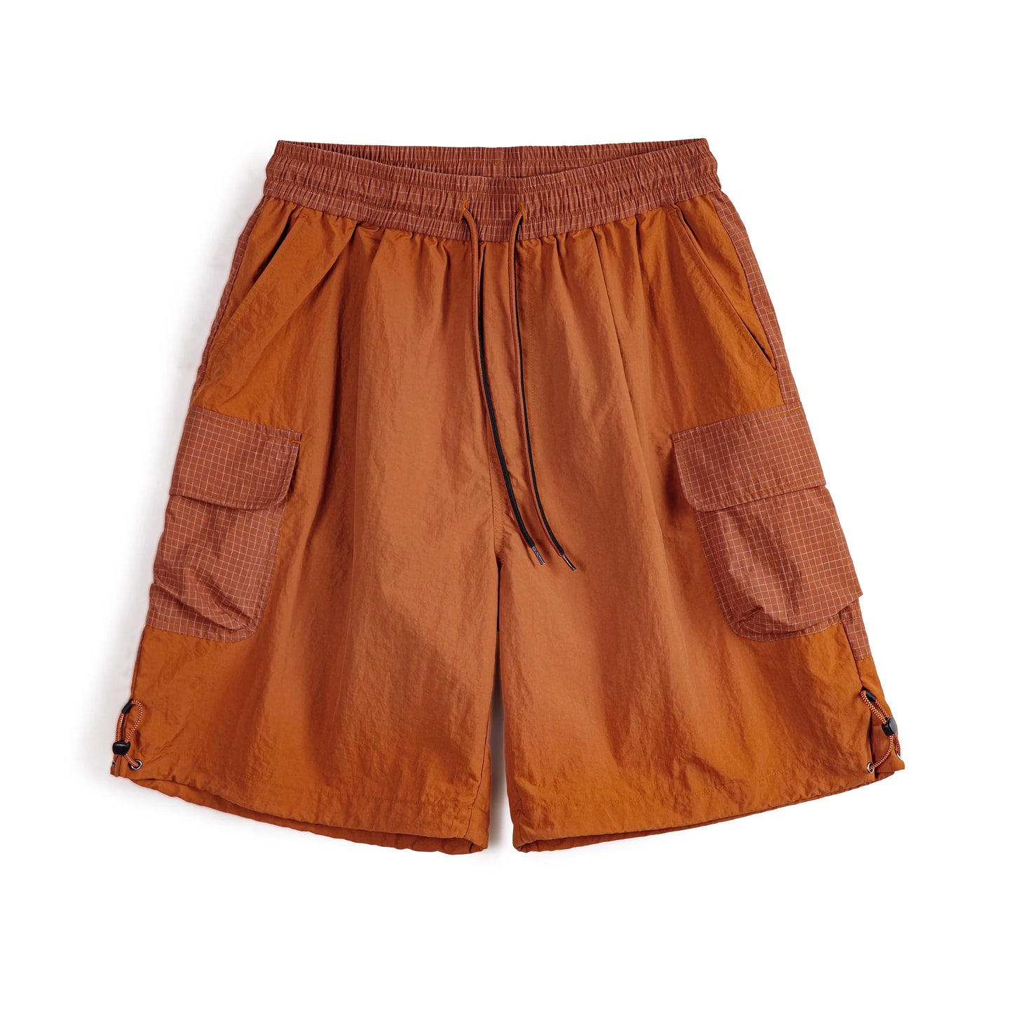Männer Sommer Shorts aus leichtem Patchwork mit elastischer Taille in orange