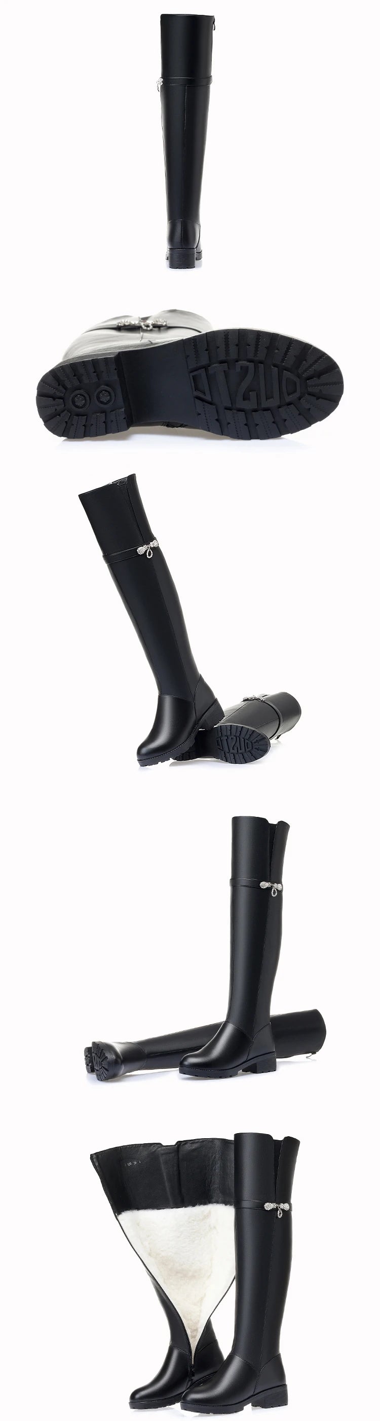 AIYUQI Winter Boots Women Knee High Long Boots Genuine Leather Waterproof Women Thigh High Boots Large size women's boots