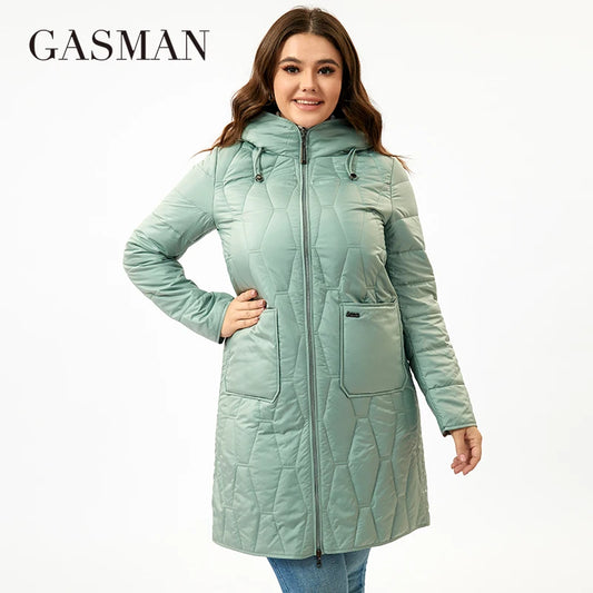Damen-Winterjacke in großen Größen mit Kapuze und dicker Baumwollfüllung – winddichter Parka für kalte Tage