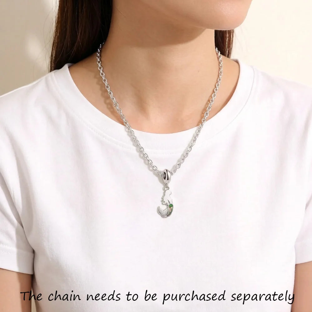 Damen-Charm-Anhänger Meerjungfrau romantisch aus Sterlingsilber