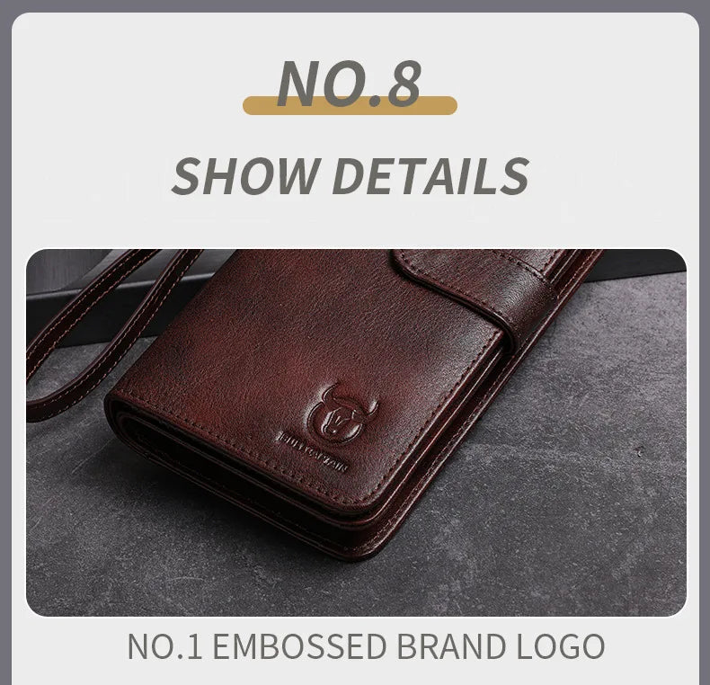 Unisex Geldbörse Langformat Bifold Mit RFID-Schutz Und Handgelenkband Für Mehrere Karten