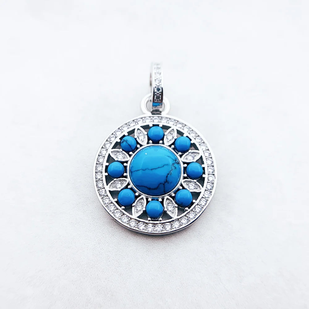 Damen-Charm-Anhänger Ornament blau trendig aus Sterlingsilber