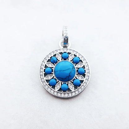 Damen-Charm-Anhänger Ornament blau trendig aus Sterlingsilber