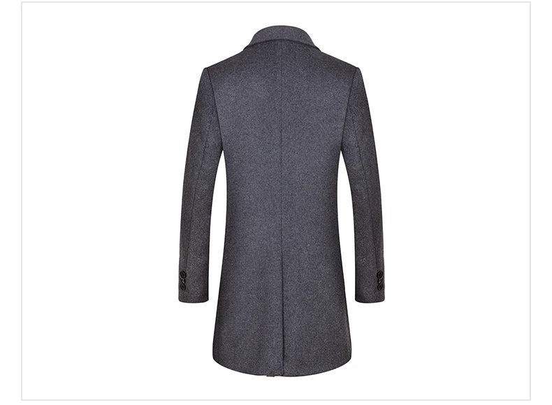 Zeitloser Wollmantel für Herren – Herbst/Winter in Unifarben