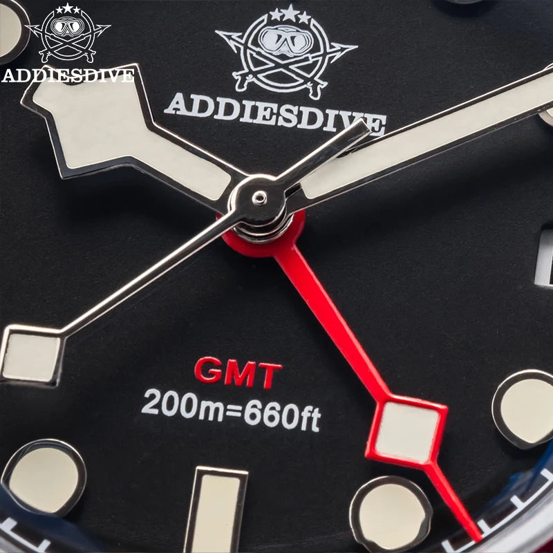 Herren-GMT-Quarzuhr mit Ronda-Werk und Bubble-Glas
