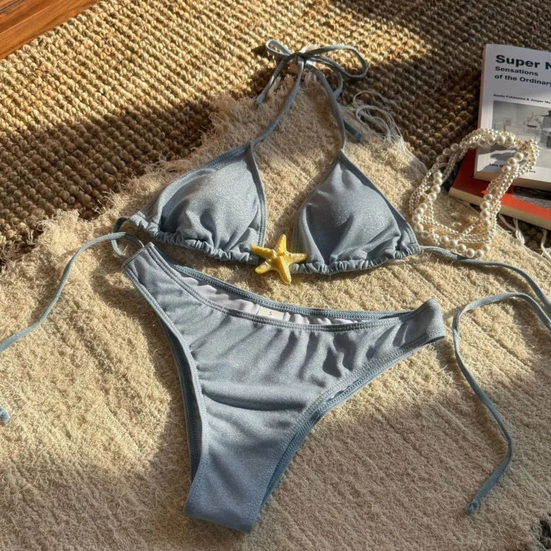 Dreiteiliges Damen-Bikini-Set im brasilianischen Stil – ideal für Strand und Pool