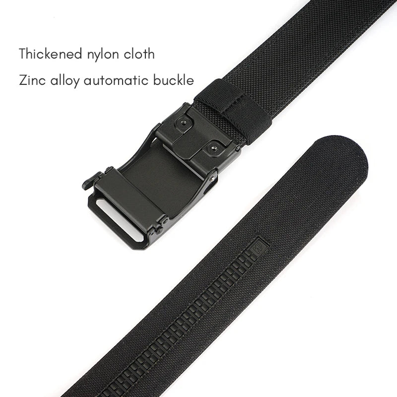 Herren-Gürtel aus Nylon mit Metall-Schnalle und Automatikverschluss für Outdoor und Alltagseinsatz