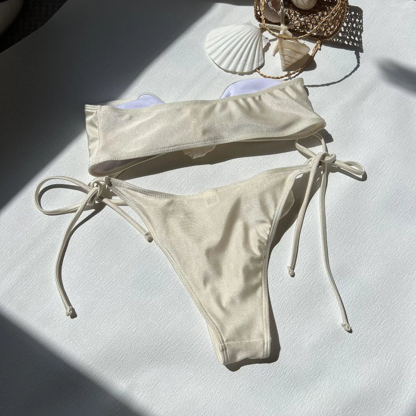 Sexy Bikini-Set mit Push-up-Effekt – Solides Design für Strand und Pool