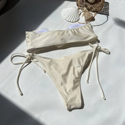 Sexy Bikini-Set mit Push-up-Effekt – Solides Design für Strand und Pool