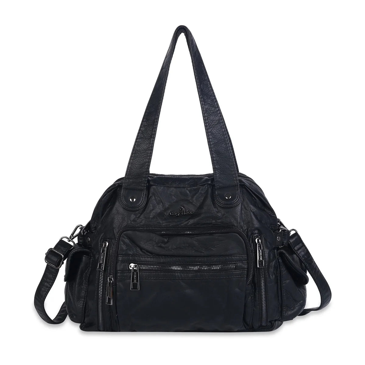 Damen-Satchel-Tasche Leopardenmuster, Top-Handle Innenfach mit Reißverschluss und viel Stauraum
