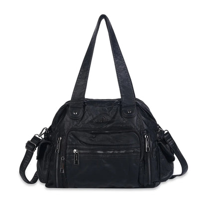 Damen-Satchel-Tasche Leopardenmuster, Top-Handle Innenfach mit Reißverschluss und viel Stauraum