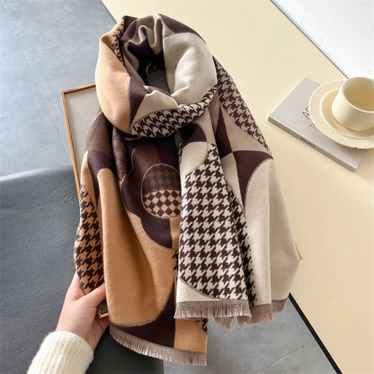 Damen Winterschal Kaschmir Pashmina Design warm Wickelschal Halstuch Bandana B