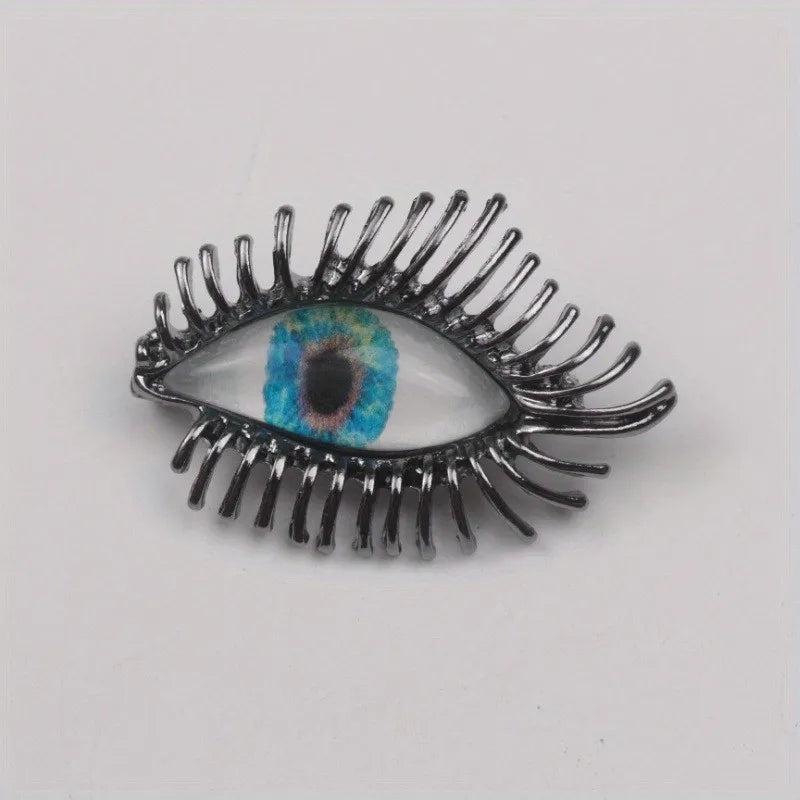 Brosche Emaille Kristall Auge Anhänger Perle Palast Vintage Unisex