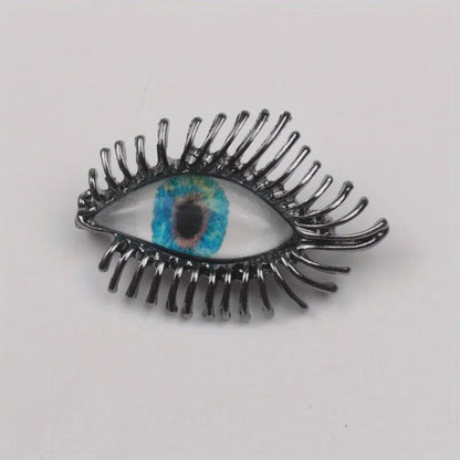 Brosche Emaille Kristall Auge Anhänger Perle Palast Vintage Unisex