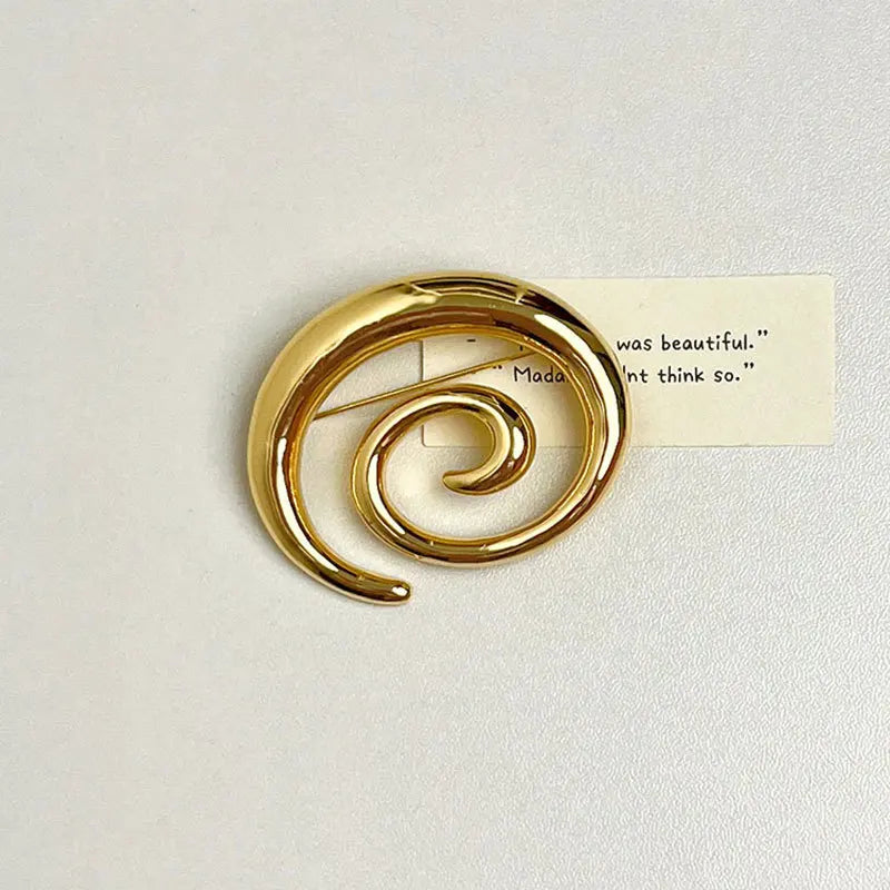 Brosche Spirale Vortex Vergoldet Unregelmäßig Party Corsage Unisex