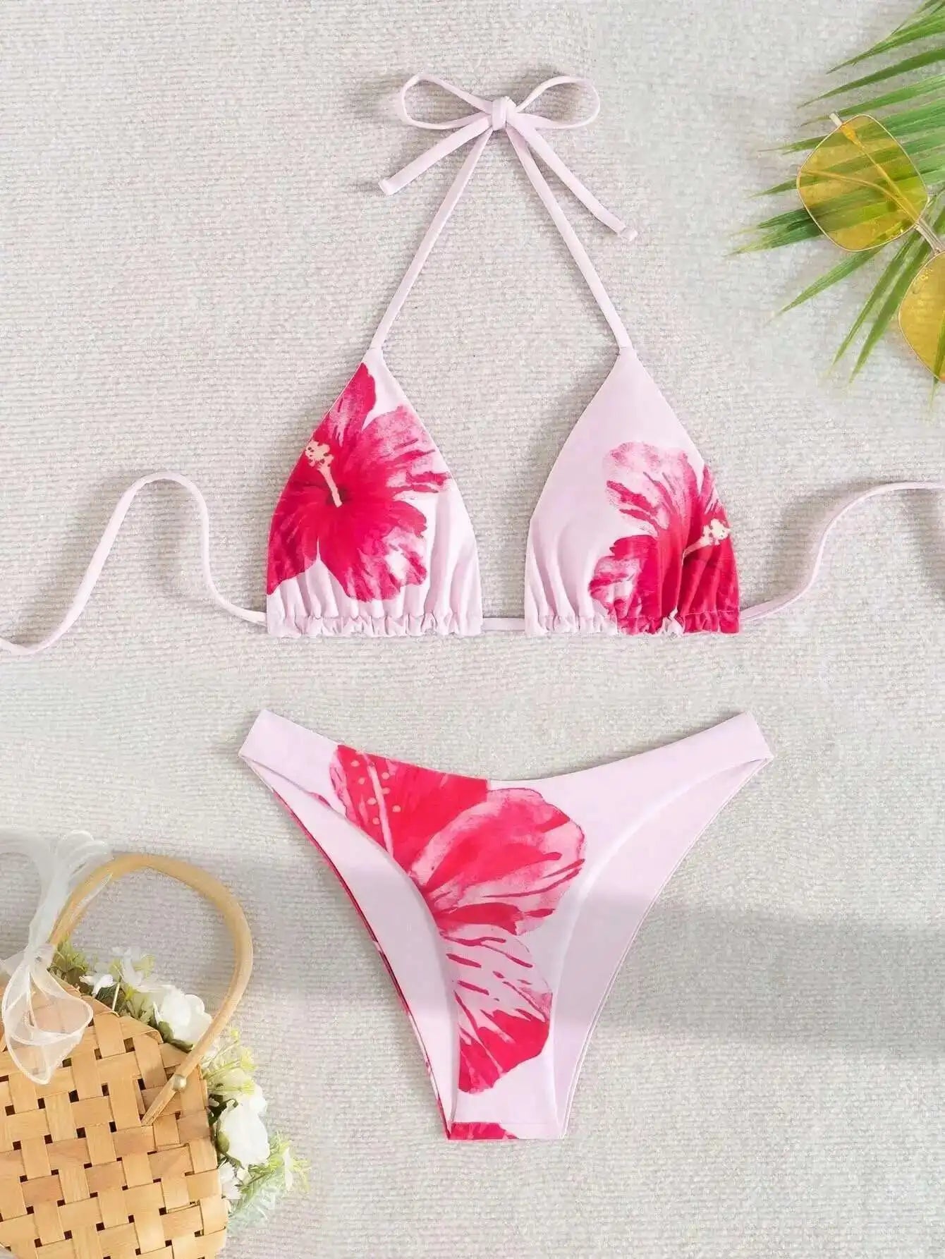 Glamouröses Damen-Bikini-Set mit Push-up-Effekt und glänzendem Design – perfekt für den Strand oder Pool