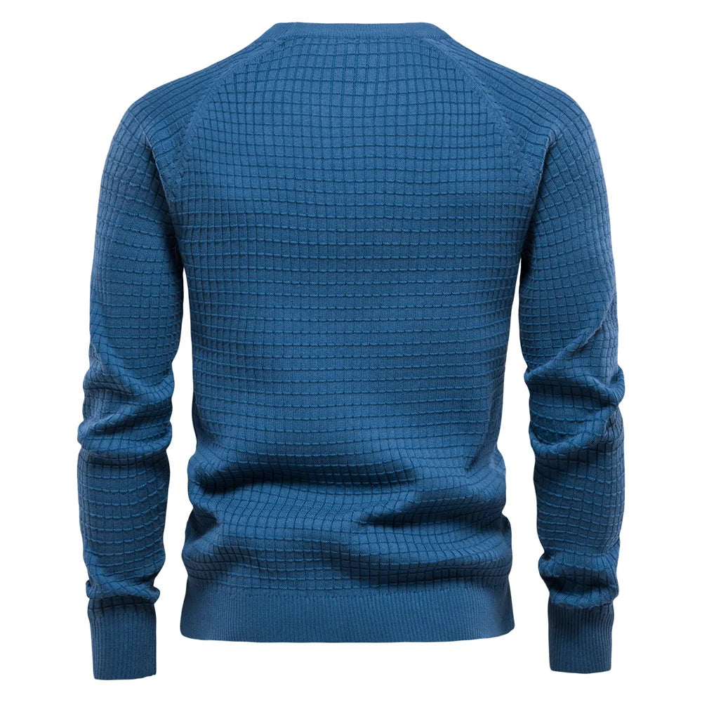 Männer Pullover aus 100 Prozent Baumwolle in solider Farbe für Herbst und Winter