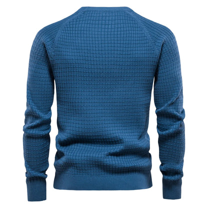 Männer Pullover aus 100 Prozent Baumwolle in solider Farbe für Herbst und Winter