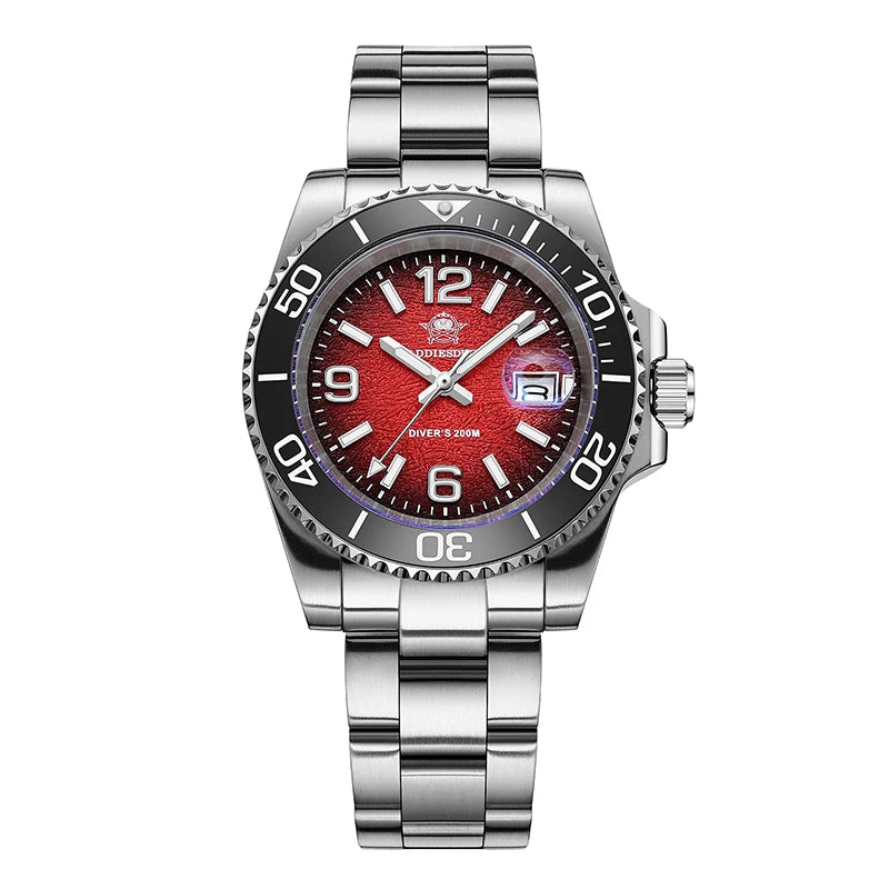 Herren-Taucheruhr 41 mm mit 316L-Stahl und 200 m Tiefe
