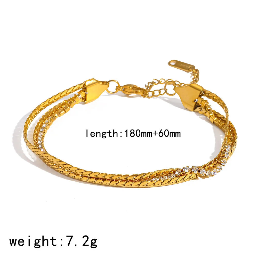 Damen-Kettenarmband Multi-Style mit Zirkonia
