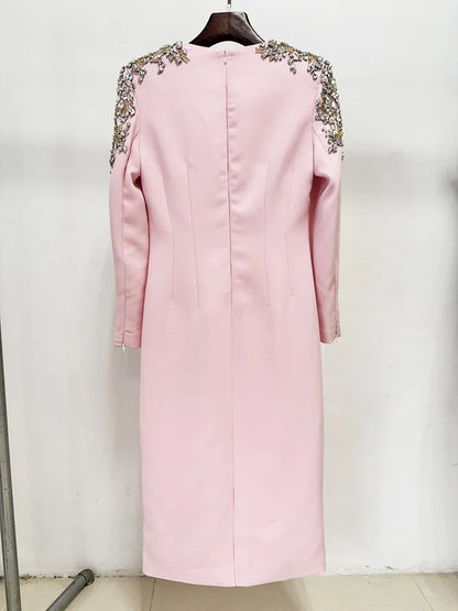 Elegantes Damen-Kleid mit Rundhalsausschnitt, halben Ärmeln und Pailletten-Patchwork-Design