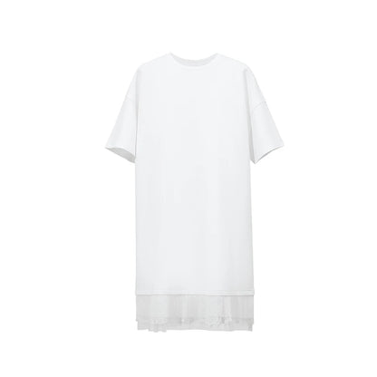 Elegant Damen Midi Kleid Aus Baumwolle Mit Spitze Und Schultereinschnitt