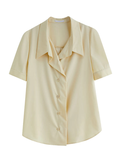 Kurzärmeliges Patchwork-T-Shirt mit Kontrastfarben und Karomuster – modischer Allrounder für den Sommer.