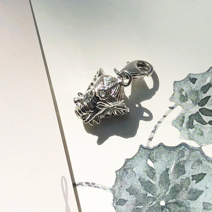 Damen-Charm-Anhänger Hindu Gott Ganesha Glück Vintage aus Sterlingsilber