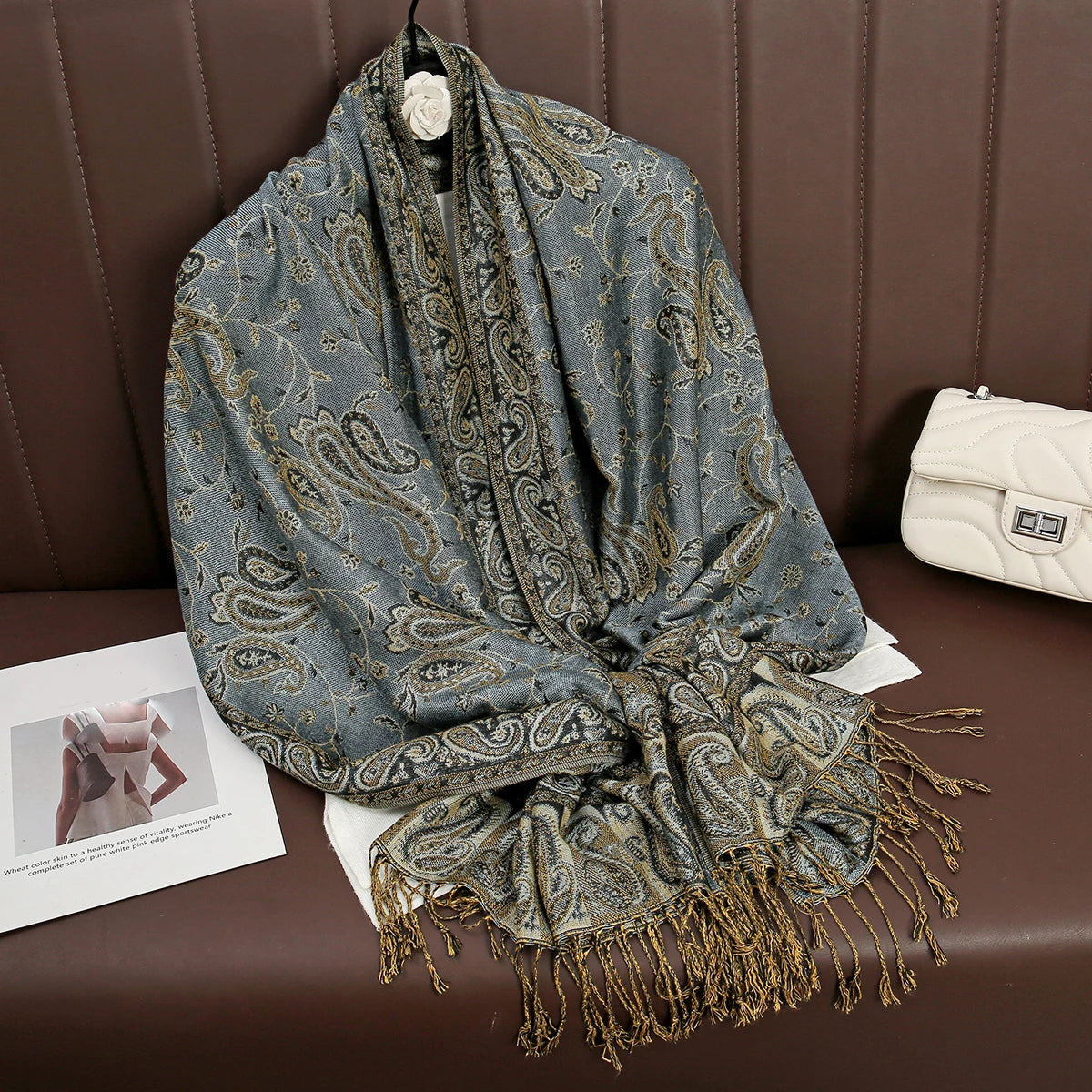 Damen Winterschal Kaschmir Pashmina Luxus Druck warm Stolen Foulard Baumwolle