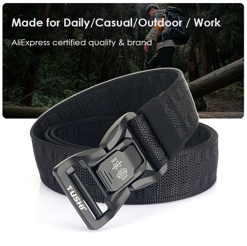 VATLY Soft Tactical Outdoor Gürtel Herren Nylon Schnellverschluss Hiking