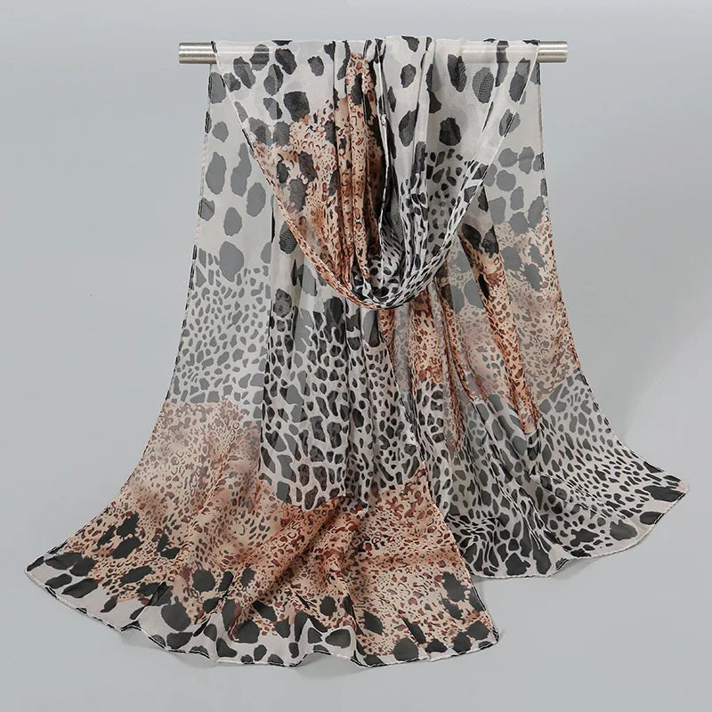 Damen Chiffon Hijab Schal gepunktet Strand Sommer Pareo Bandana muslimisch