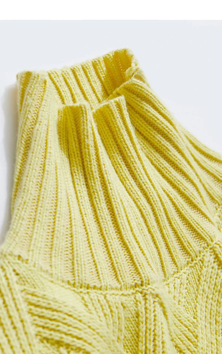 Damen-Rollkragenpullover locker Schnürung Herbst-Winter