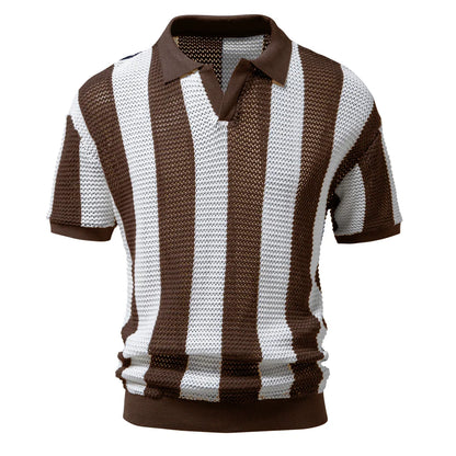 Herren Polo Shirts aus 100 Prozent Baumwolle mit V-Ausschnitt und kurzen Ärmeln