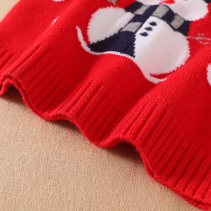Baby Kinder Pullover Strick Pullover Kleidung Herbst Winter weiche Wolle Kleidung Weihnachten Sweatshirts Jungen Mädchen Schneemann Outfit