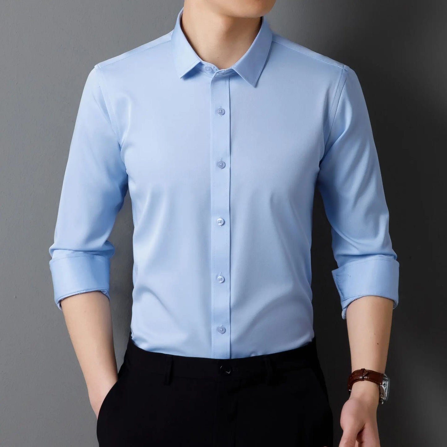 Modisches Herren-Langarmshirt mit Stehkragen und Print – lässiger Pullover für den Alltag