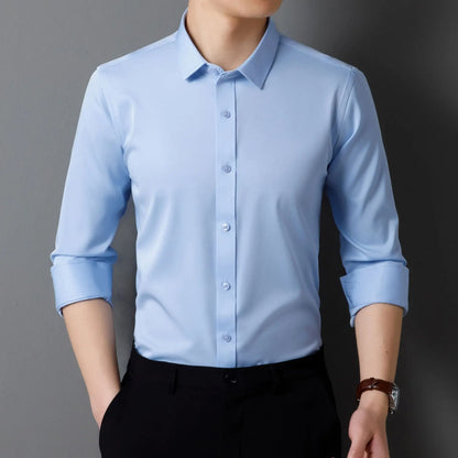 Modisches Herren-Langarmshirt mit Stehkragen und Print – lässiger Pullover für den Alltag
