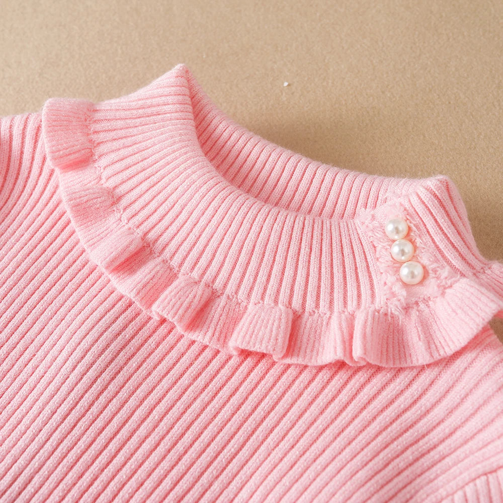 Mädchen Pullover 2024 Neue Winter Kinder Kleidung Kinder Tops Warme Strickwaren Kinder Pullover Baby Mädchen Rollkragen Pullover